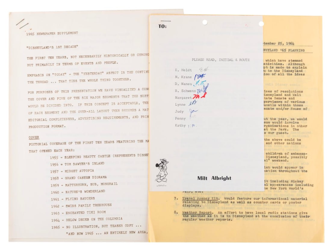 A Collection of Disneyland ?65 Planning Documents. (1 of 4)
