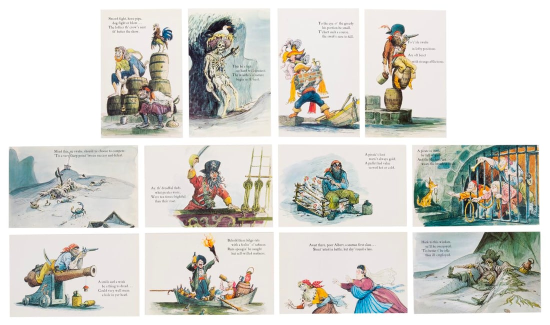 A Complete Set of Pirates of the Caribbean Marc Davis Postcards. (1 of 13)