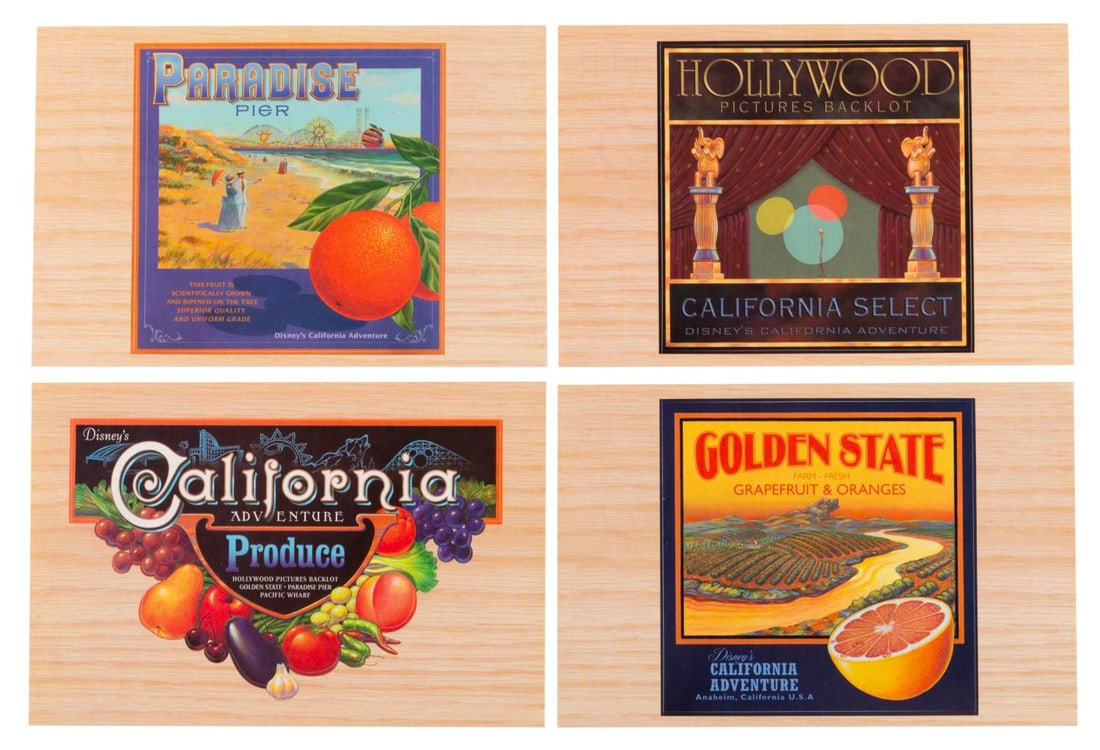 A Set of Early Disney's California Adventure Decal Postcards. (1 of 2)