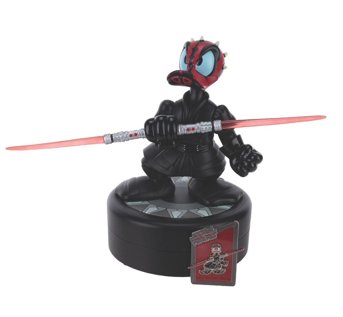 A Donald Duck Darth Maul Figurine and Pin. (1 of 8)