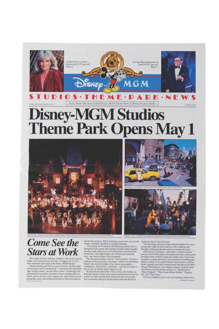 A Disney-MGM Studios Pre-Opening Newspaper. (1 of 3)