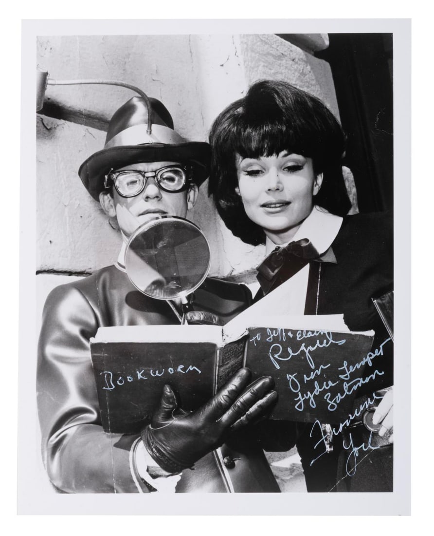 A Francine York Signed Batman Photograph.: (ABC, 1980s-90s) A photograph from the 1966 Batman television show, signed by actress Francine York as Lydia Limpit. Measuring 8" x 10", the photo signed with a dedication is in very good condition.