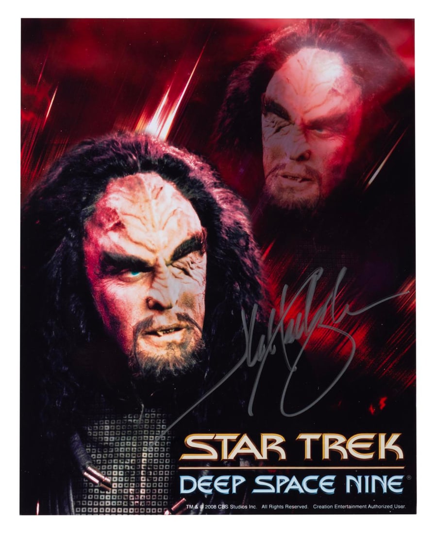 A "Star Trek: Deep Space Nine" Signed General Martok Photo.: (Paramount, 2011) A signed photograph of J. G. Hertzler as Klingon General Martok on "Star Trek: Deep Space Nine." Measuring 8" x 10", the autographed photo is in very good condition.