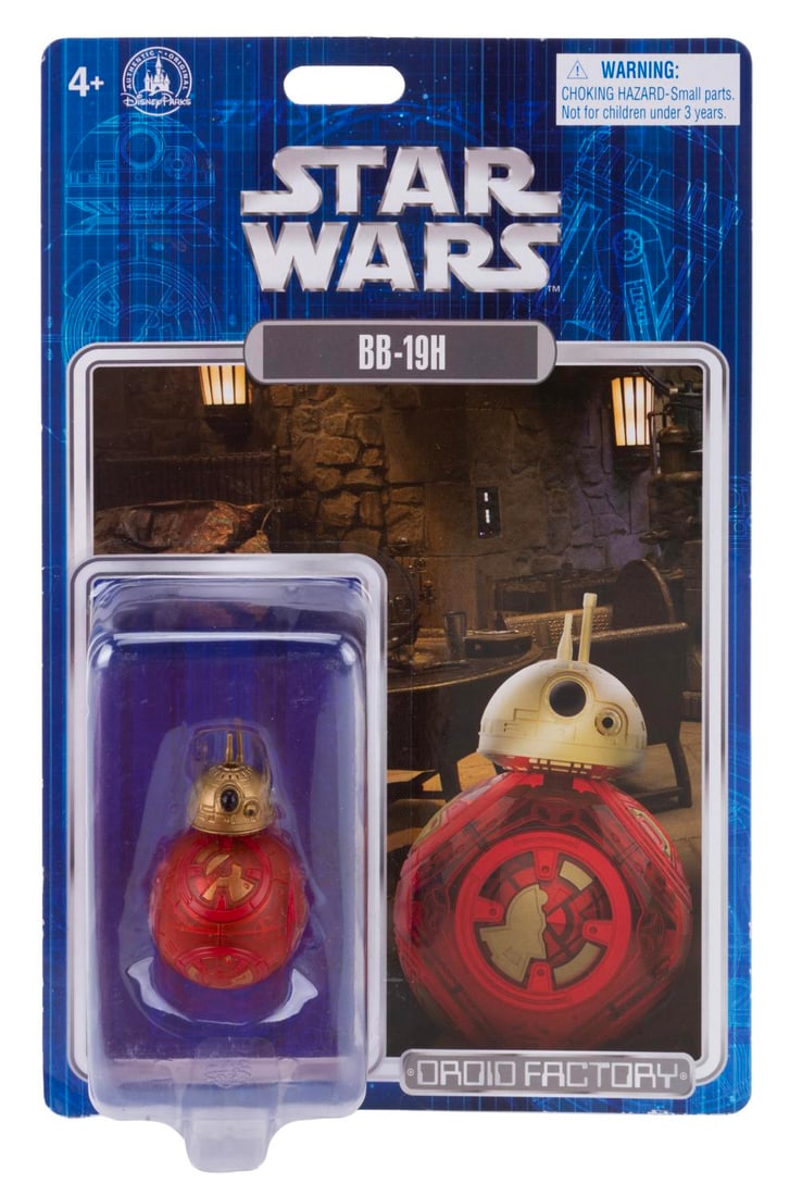 A Star Wars Droid Factory BB-19H Action Figure.: (Disney, 2019) A BB-19H droid Star Wars action figure, released in October 2019 exclusively through ShopDisney and Disney Parks. The toy is in fine condition, sealed on the very good condition card wi