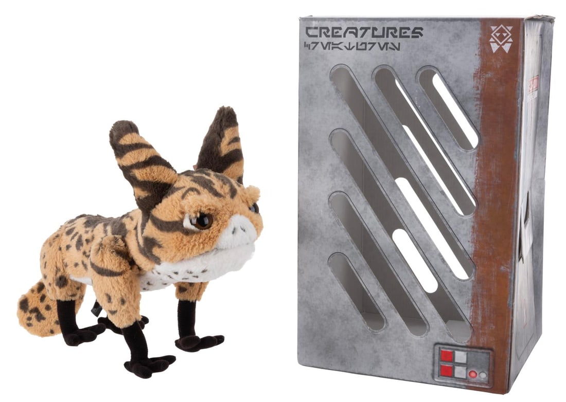 A Galaxy Edge Loth-Cat Plush.: (Disney Parks, 2020s) A plush Loth-cat from Galaxy's Edge. Included is a Galaxy's Edge cardboard creature crate box that did not originally sell with the Loth cat. Operating with three "AAA" batteries