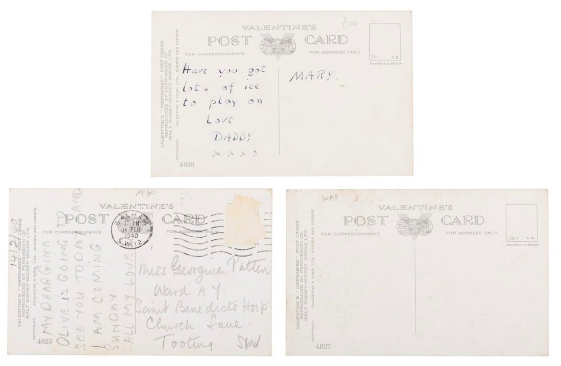 Three Early "Merbabies" Postcards. - 2