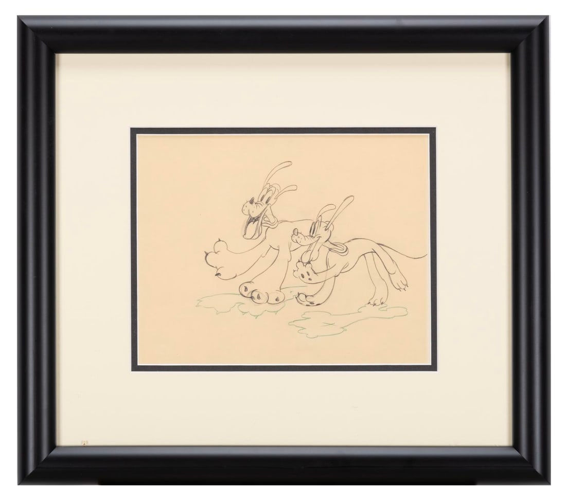 A "Bone Trouble" Pluto Production Drawing. - 2