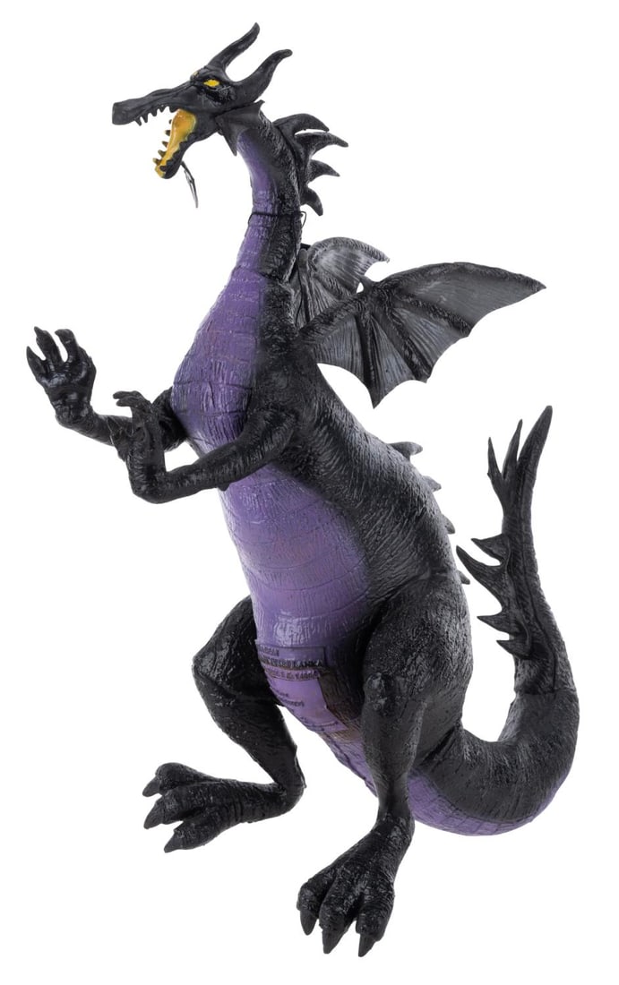 A Maleficent Dragon Latex Figure.: (Disney Parks, 2000s) A latex figure of Maleficent in dragon form from "Sleeping Beauty," exclusively sold at the Disney Parks. Measuring 17" x 6" x 11.5" tall, the figure is in good condition with a