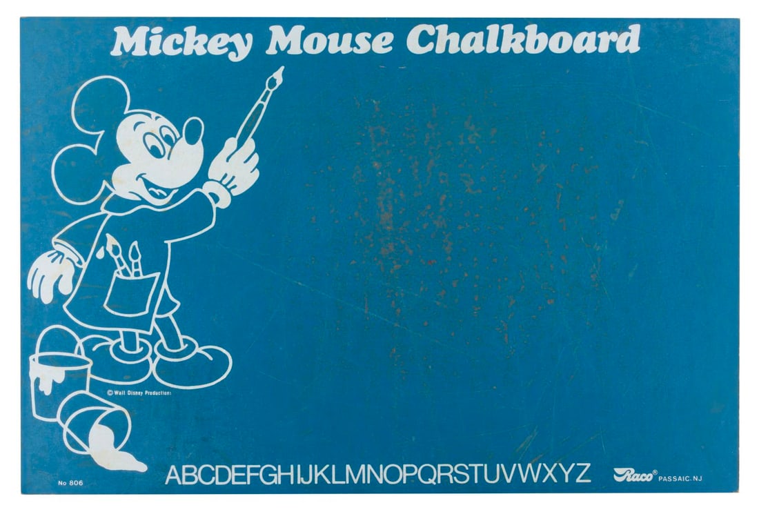 A Blue Mickey Mouse Chalkboard.