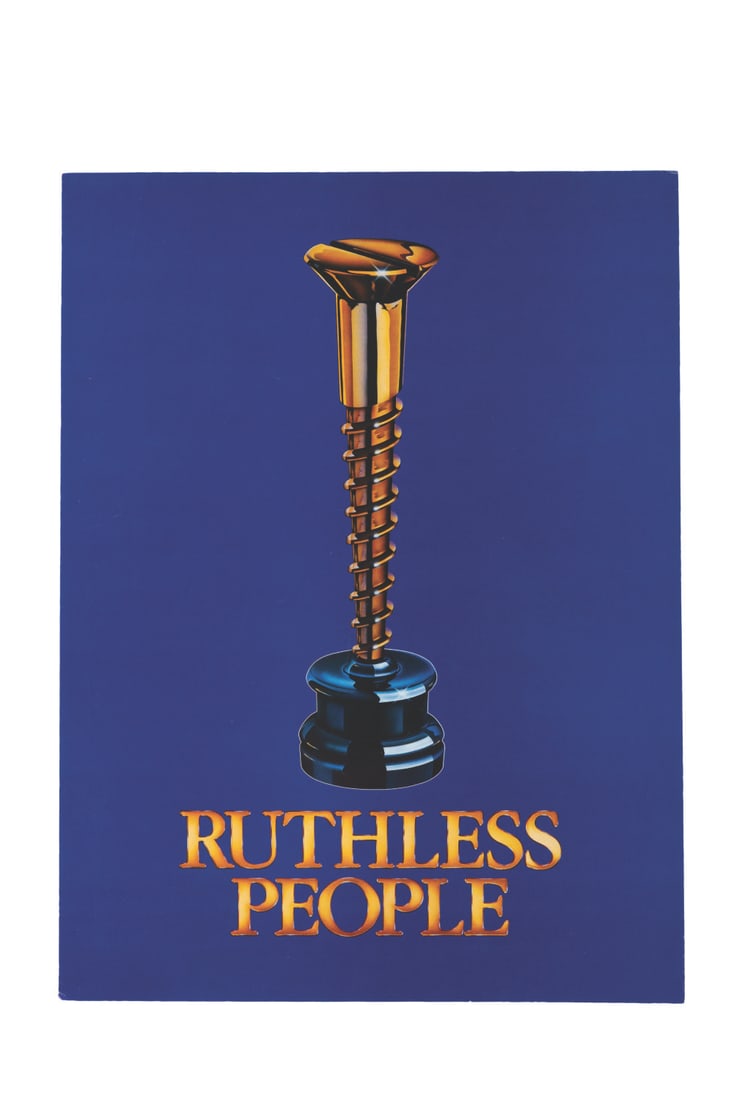 A "Ruthless People" Screening Program.: (Touchstone Pictures, 1986) A one-page screening program for the early Touchstone film "Ruthless People." The sheet lists all the credits for the film. Measuring 9" x 12" the program is in very good