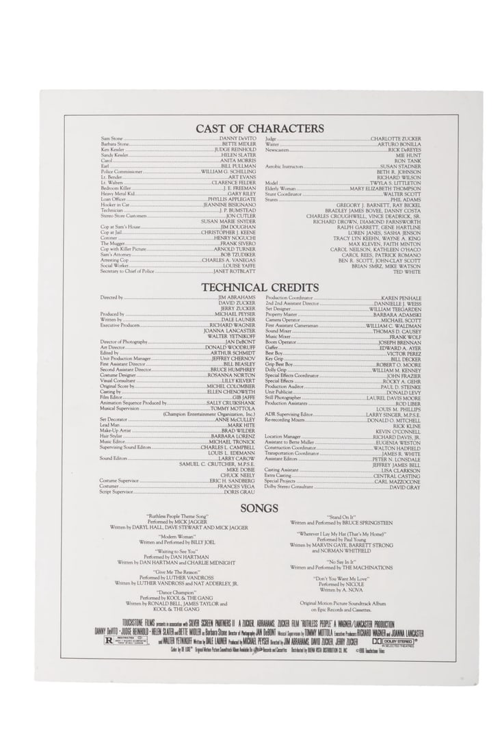 A "Ruthless People" Screening Program. - 2