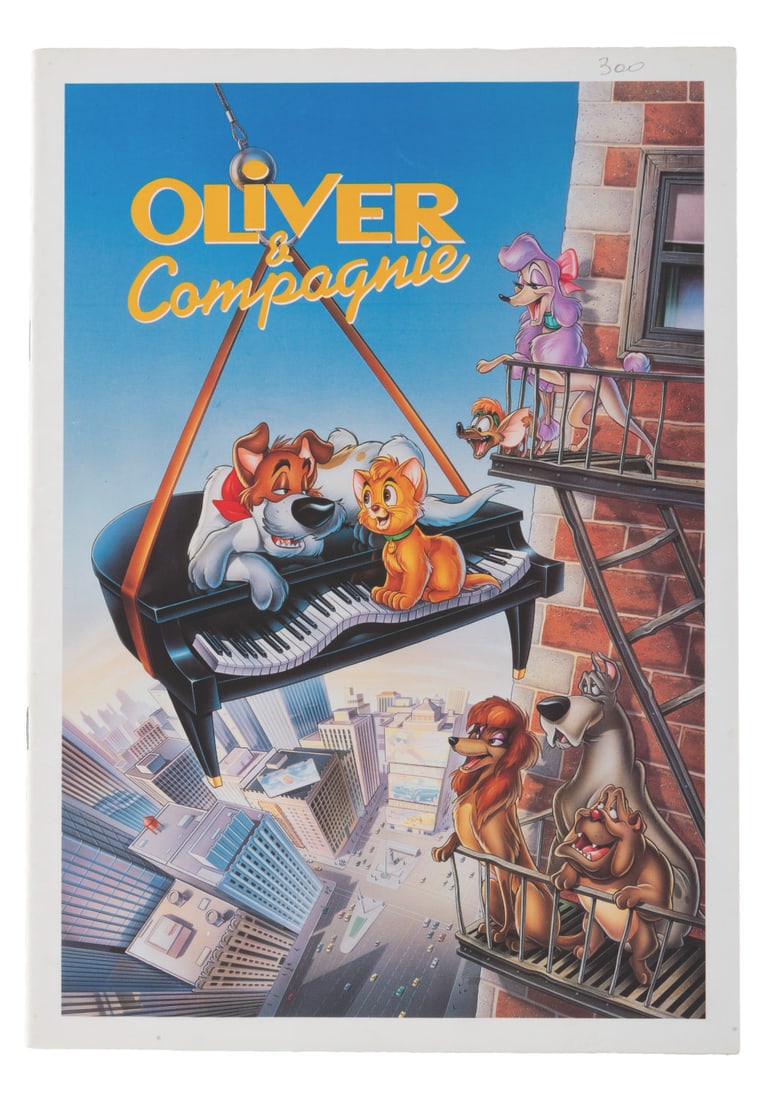 A French Making of "Oliver & Company" Booklet.: (Disney, 1988) A promotional French "Oliver & Company" the-making-of booklet. The 20-page booklet contains credits, production info, behind-the-scenes photos, and artwork from the film. Measuring