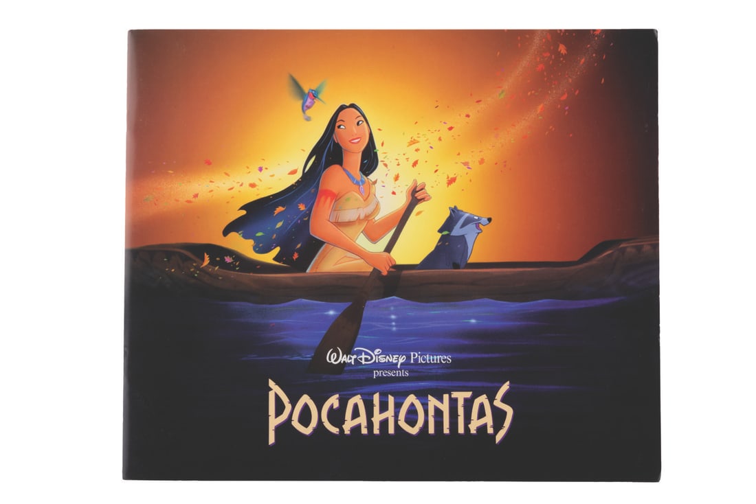 A "Pocahontas" Central Park Premiere Program Book.: (Disney, 1995) A "Pocahontas" premiere program from the film's screening at New York's Central Park on June 10th, 1995. The program is full of beautiful imagery, lyrics, and character outlines from th