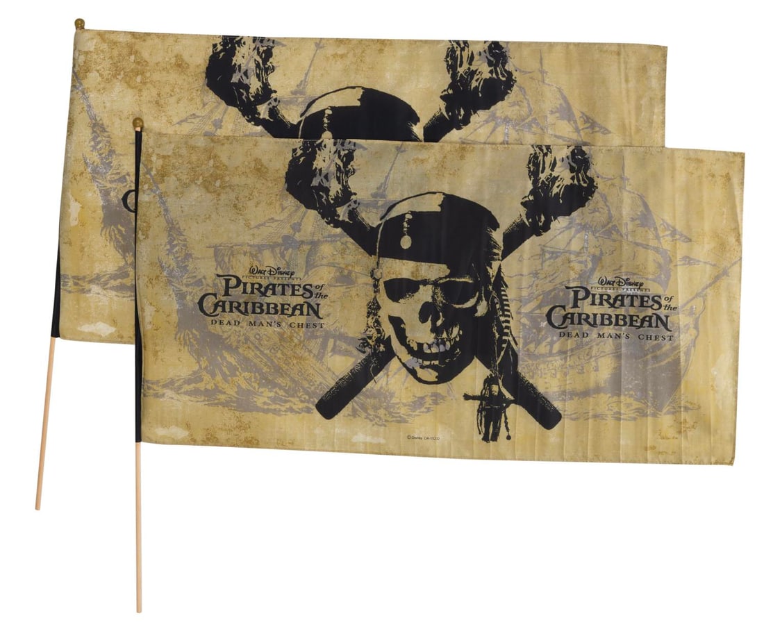 A Pair of "Pirates of the Caribbean Dead Man's Chest" Flags. (1 of 5)