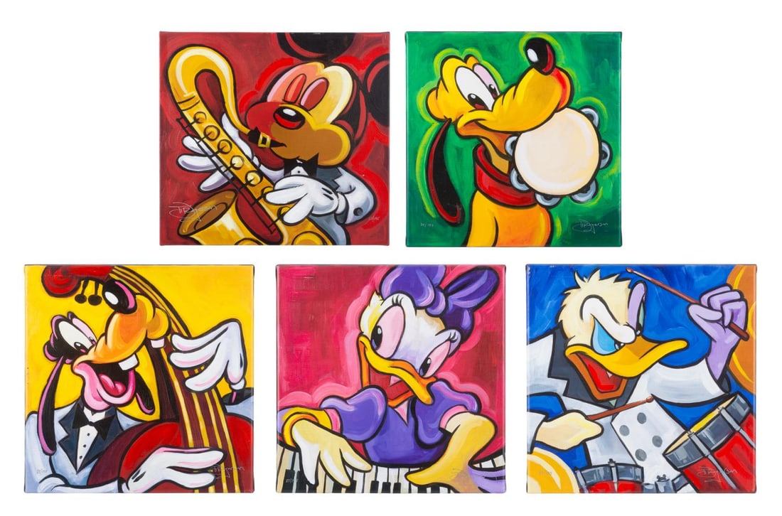 A Collection of "Mickey Jazz" Giclee Canvas Prints. (1 of 6)