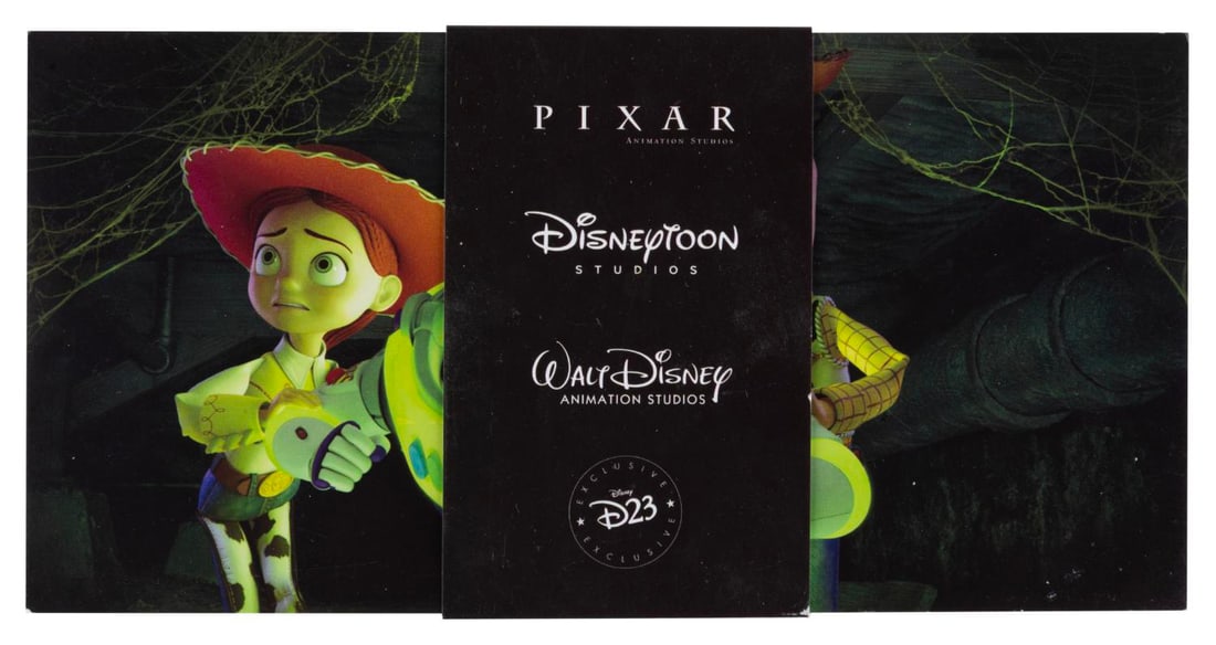 A Set of D23 Expo Exclusive Disney Animation Postcards.: (Disney, 2013) A set of five panoramic poscards of Disney animation, available exclusively at the D23 Expo in 2013. Cards include "Frozen," "The Good Dinosaur," "Toy Story of Terror," "Planes," and