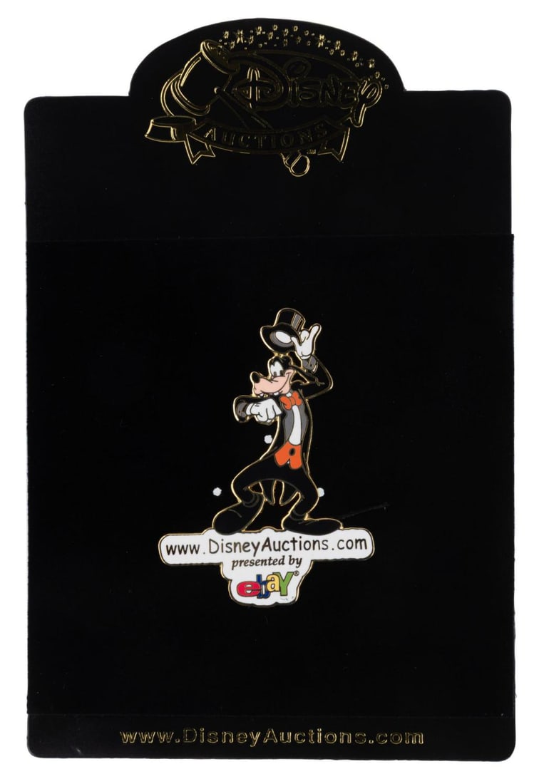A Disney Auctions Limited Edition Goofy Pin.: (Disney, 2004) A Disney Auctions Gift With Purchase pin of Goofy, released in a limited edition of 5,000 during the "Pin-a-Palooza" event. Measuring 1.75" x 2.5", the pin is in fine condition on the