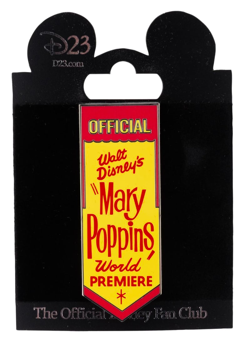 An Exclusive "Mary Poppins" 50th Anniversary Pin.: (Disney, 2014) A "Mary Poppins" World Premiere pin, only available to attendees of the 50th anniversary screening of the film at D23. Measuring 2.75" tall, the is in fine condition on the original