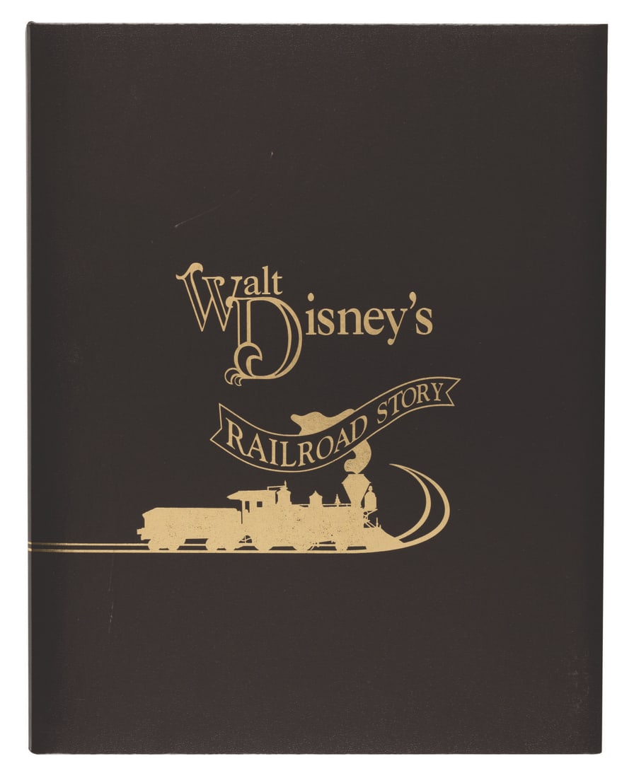 A Signed Walt Disney's Railroad Story 1st Edition Book and Case.: (Pentrex, 1997) A signed first edition hardcover of Walt Disney's Railroad Story by Michael Broggie, complete with the original slipcase. This book provides an incredible account of how Walt's love