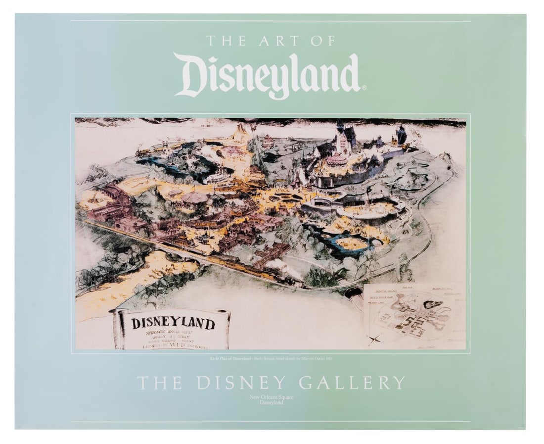 A Disney Gallery Herb Ryman Disneyland Map Poster. (1 of 1)