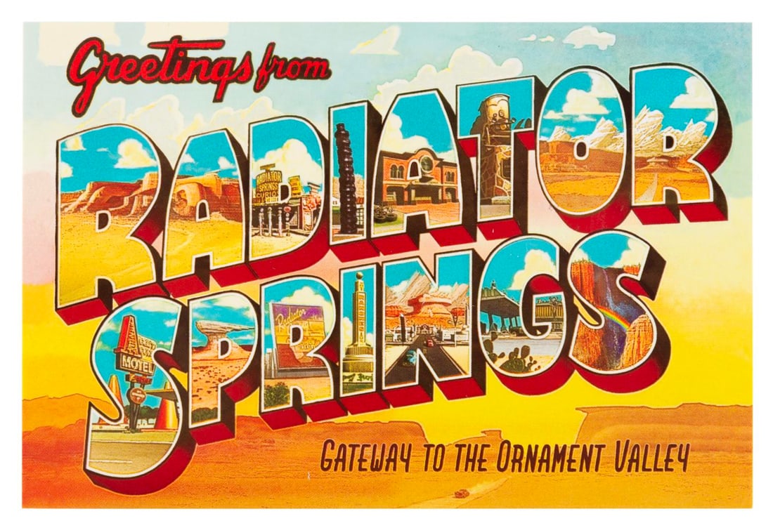 A Cars Land Grand Opening Postcard. (1 of 2)