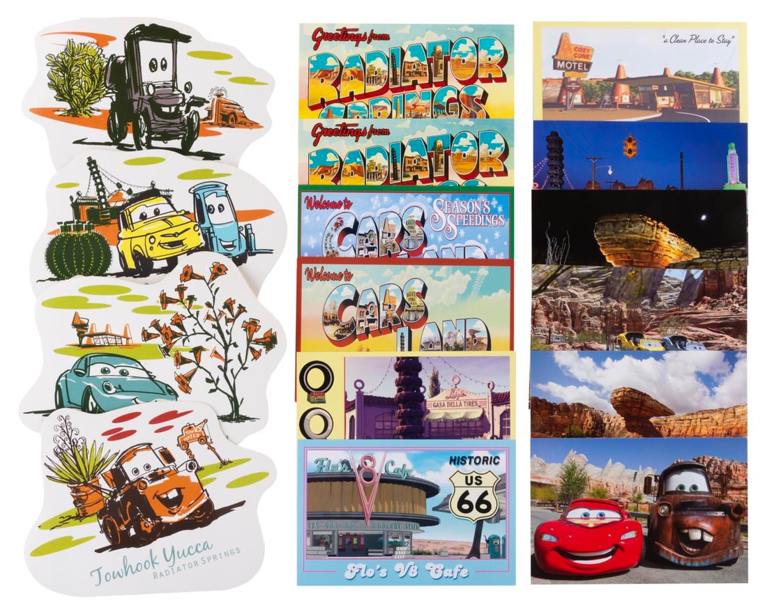 A Collection of DCA "Cars Land" Postcards. (1 of 6)