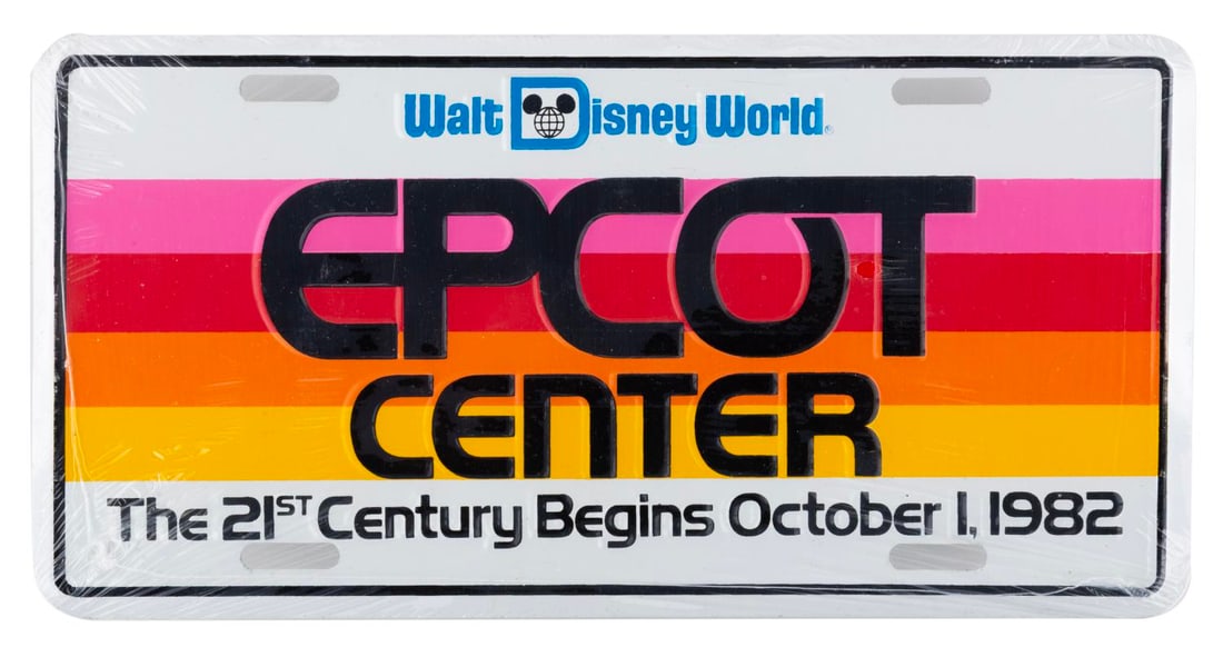 An EPCOT Center Pre-Opening License Plate. (1 of 1)