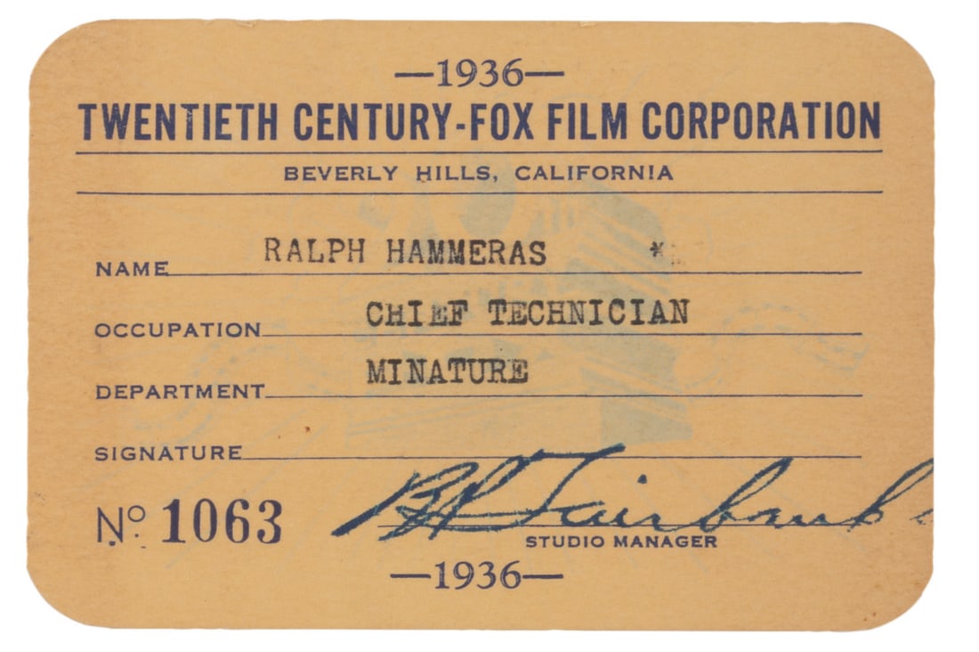 Ralph Hammeras' Fox Studios ID Cards. - 2