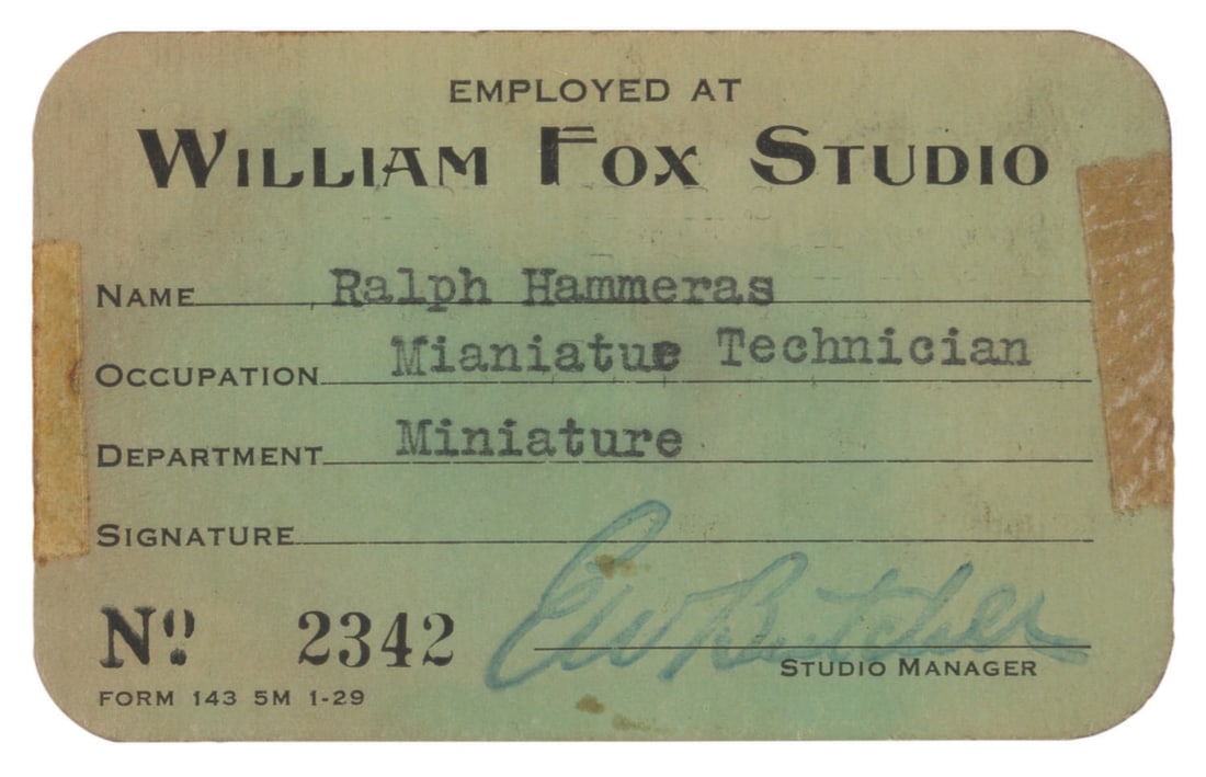 Ralph Hammeras' Fox Studios ID Cards. - 4