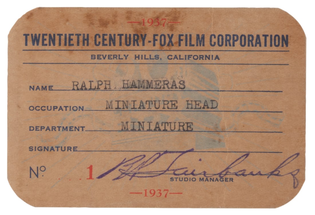 Ralph Hammeras' Fox Studios ID Cards. - 5