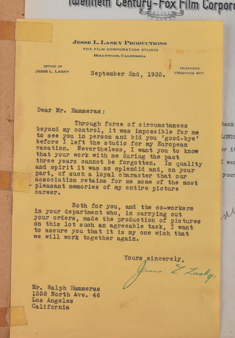 Three Signed Letters Including Darryl Zanuck. - 2