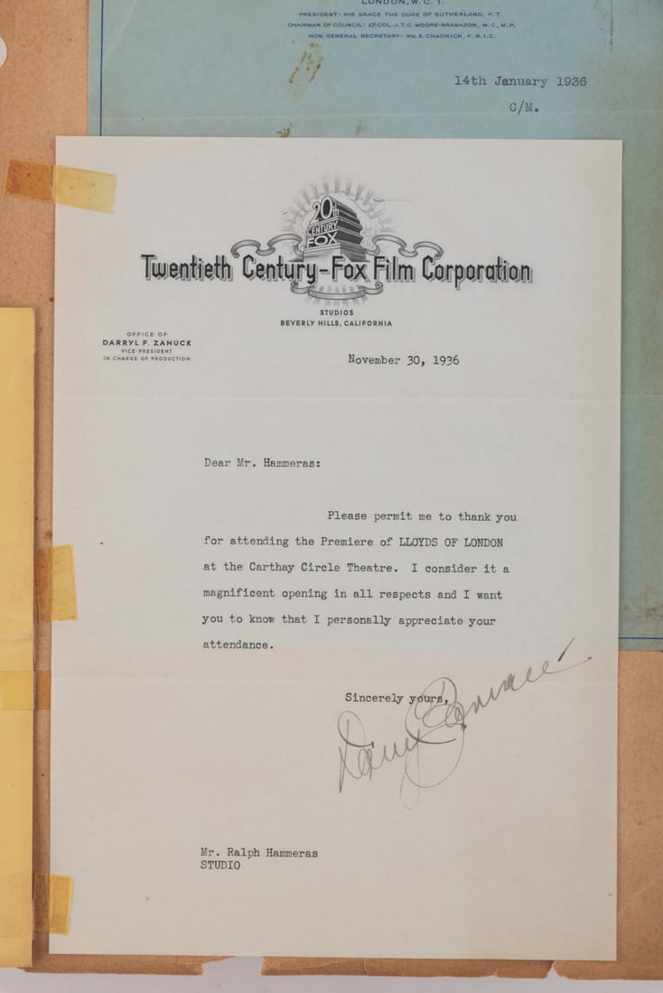 Three Signed Letters Including Darryl Zanuck. - 3