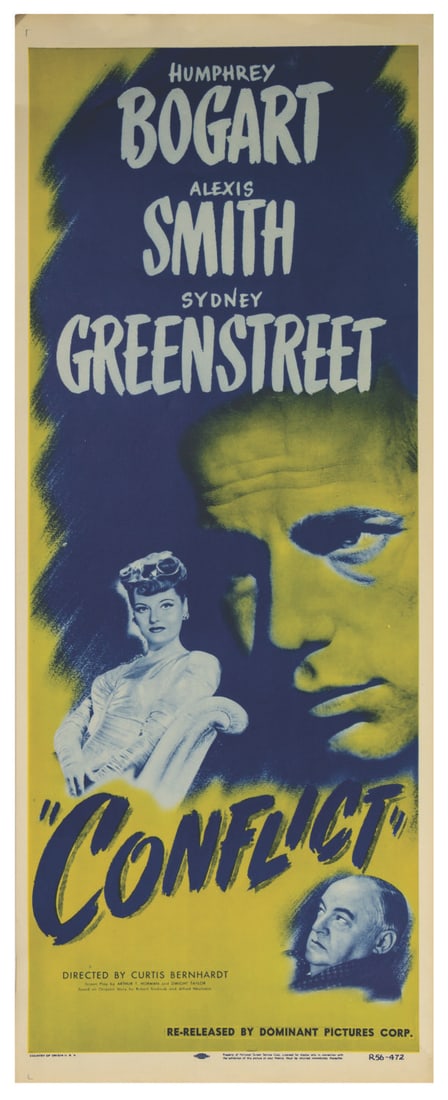 A Humphrey Bogart "Conflict" Insert Poster. (1 of 1)
