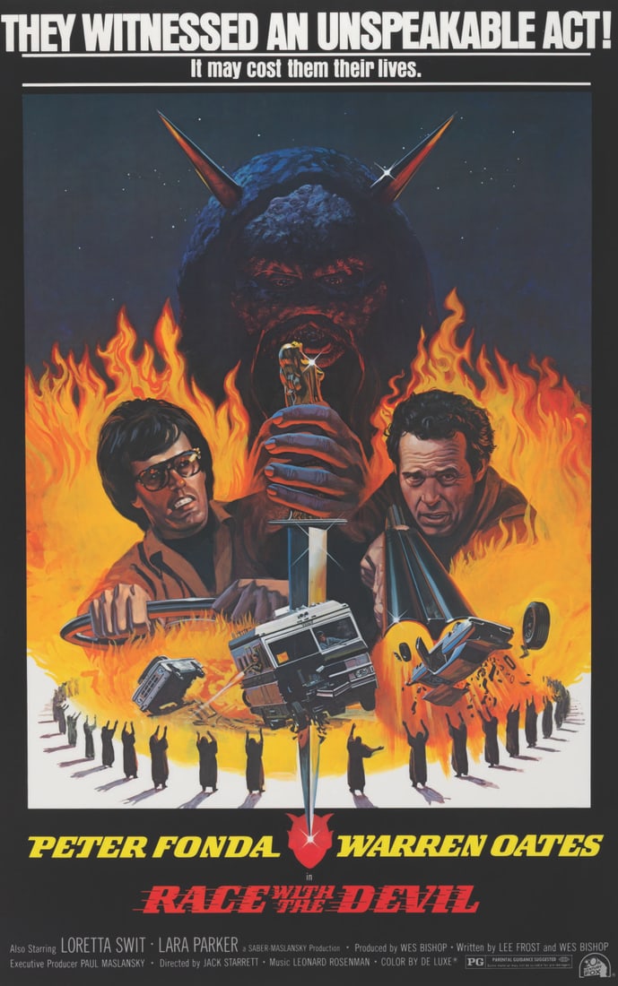 A "Race with the Devil" Laminated One-Sheet. - 3