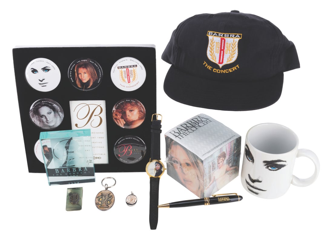 A Barbra Streisand Concert Souvenir Collection.: (Streisand, 1994) A collection of limited edition souvenirs from Barbra: The Concert, the tour that marked Barbra Streisand's first time performing live in almost two decades. Included are a hat,