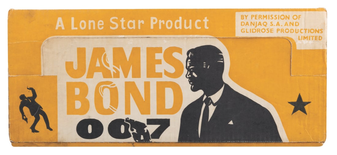 A James Bond 007 Special Agent Presentation Set.: (Lone Star, 1965) A 5-piece James Bond playset comprised of several popular toys in Lone Star's James Bond product line. The kit contains a plastic pistol, silencer, 007 badge, clip-on holster, and ha