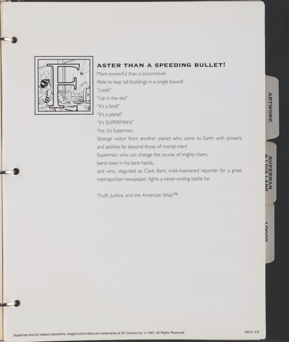 A 1991 Superman Style Guide. - 5