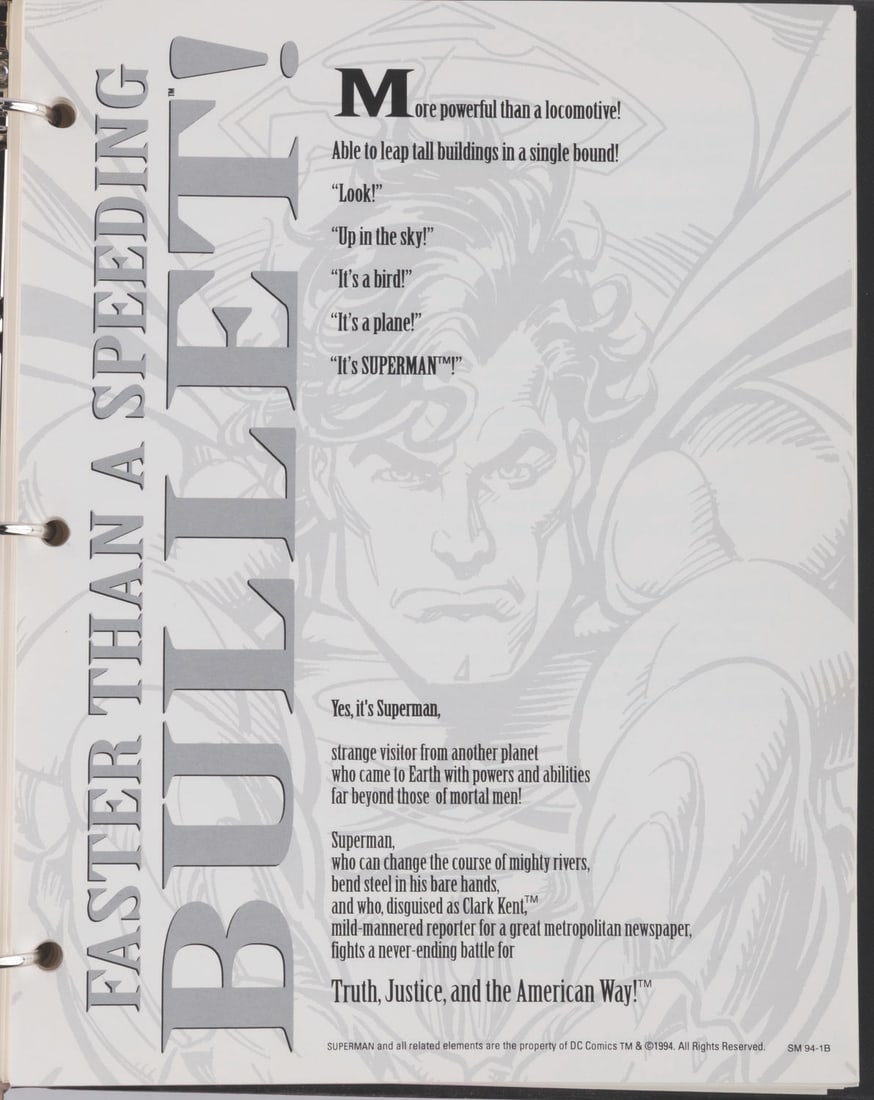 A 1994 "Superman" Style Guide. - 2