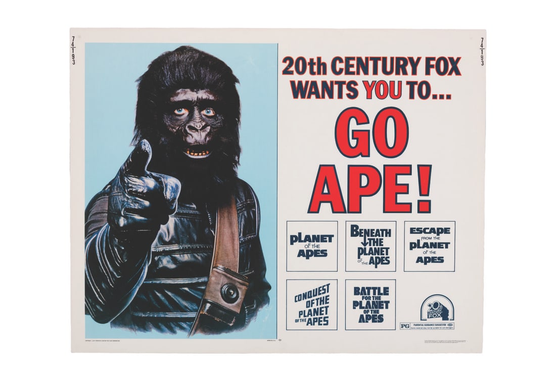 A Rare "Planet of the Apes" 5-Film Marathon Half-Sheet. (1 of 1)