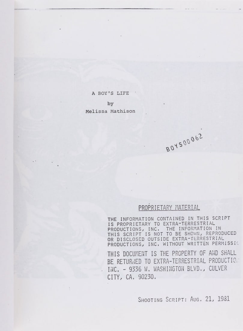 An "E.T. the Extra-Terrestrial" Original Screenplay. - 3