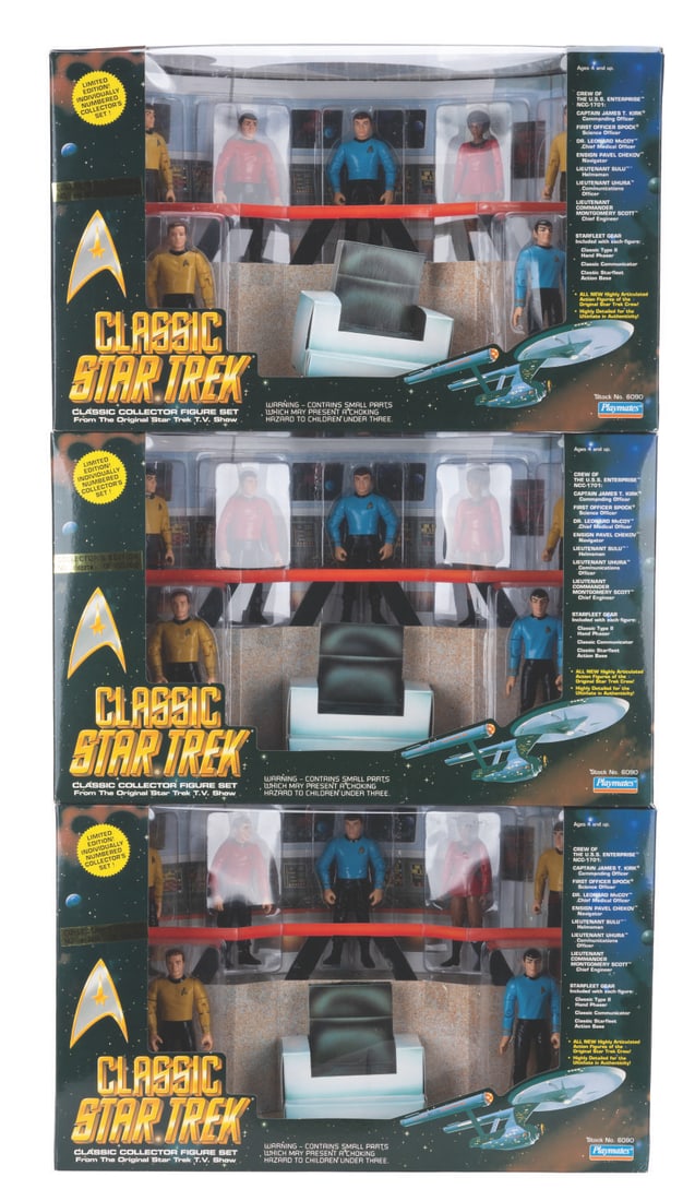 A Case of Three Star Trek Classic Collection Figure Sets.: (Playmates, 1993) A complete factory cardboard case of three limited edition Star Trek Classic Collection figure sets. Only removed from their brown factory box for photography and condition inspectio