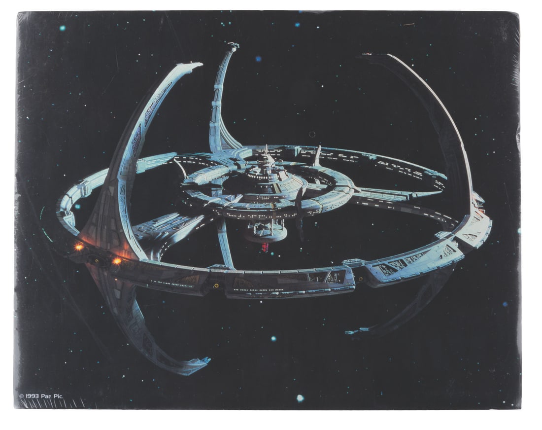 A Deep Space Nine TV Card from Zanart.: (Zanart, 1993) A Deep Space Nine TV Card, produced by Zanart in the style of classic movie lobby cards. Measuring 11" x 14", the card is in fine condition.