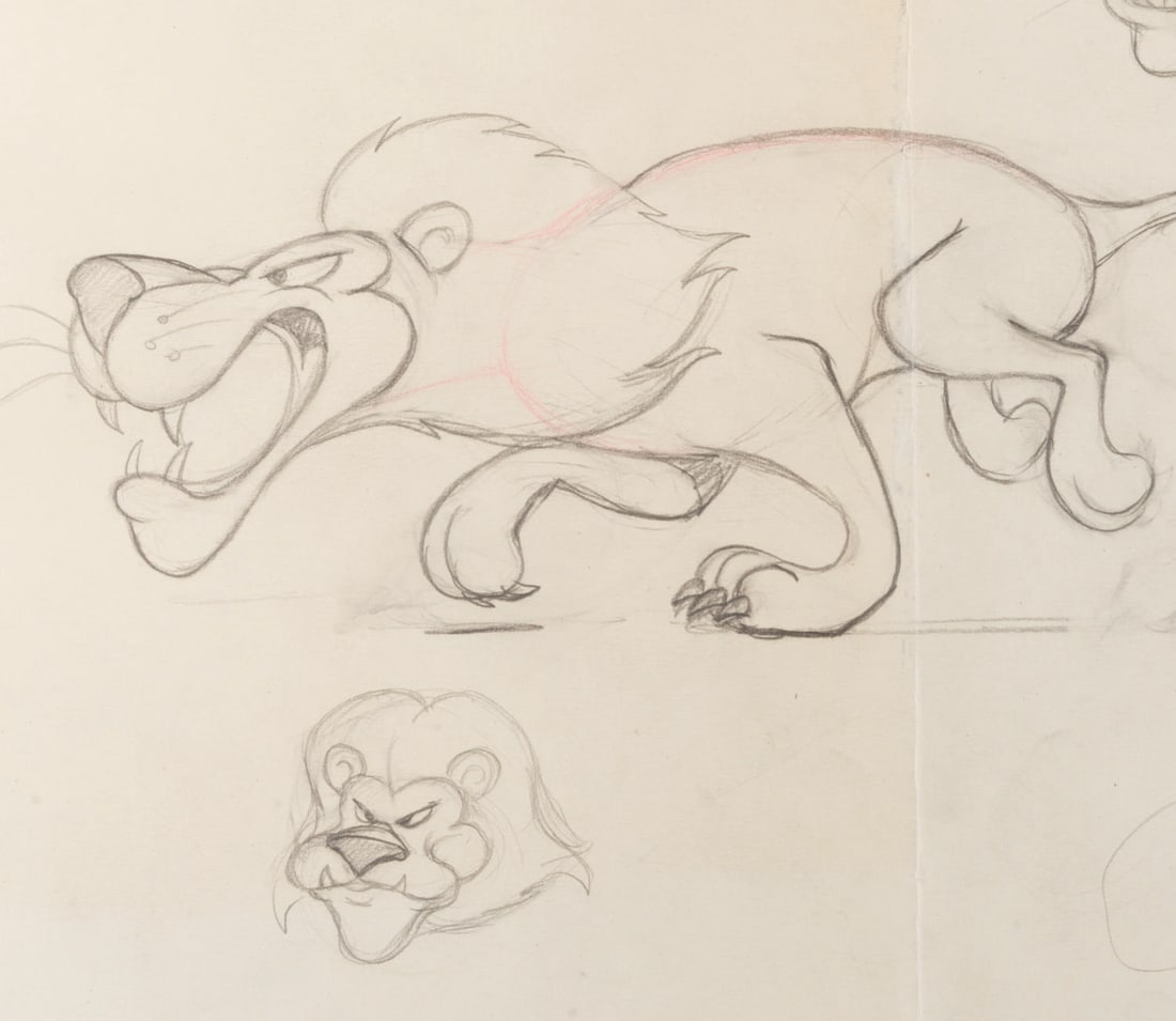 An Original Fleischer Studios Lion Model Sheet. - 2