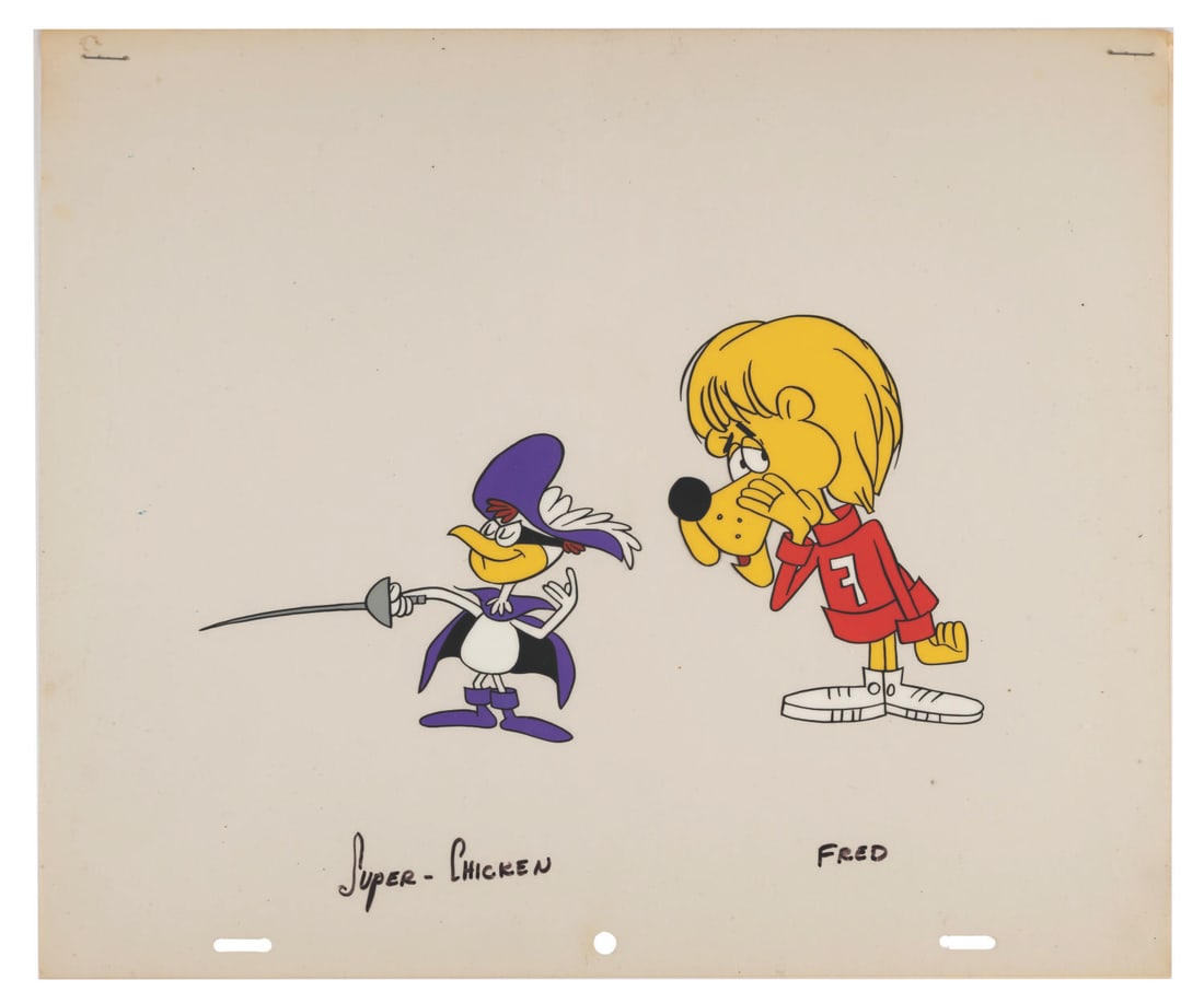 A Super Chicken and Fred Lion Scene Cel. (1 of 1)