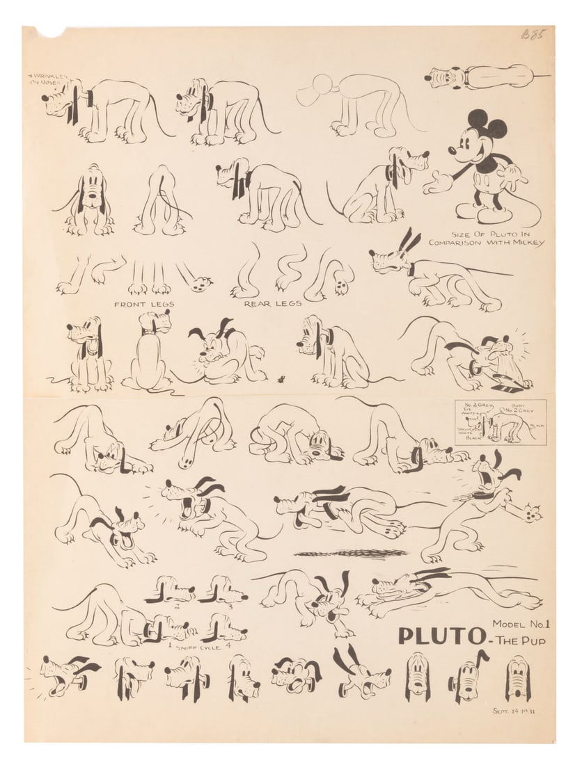 A Very Early Pluto Model Sheet. - 2
