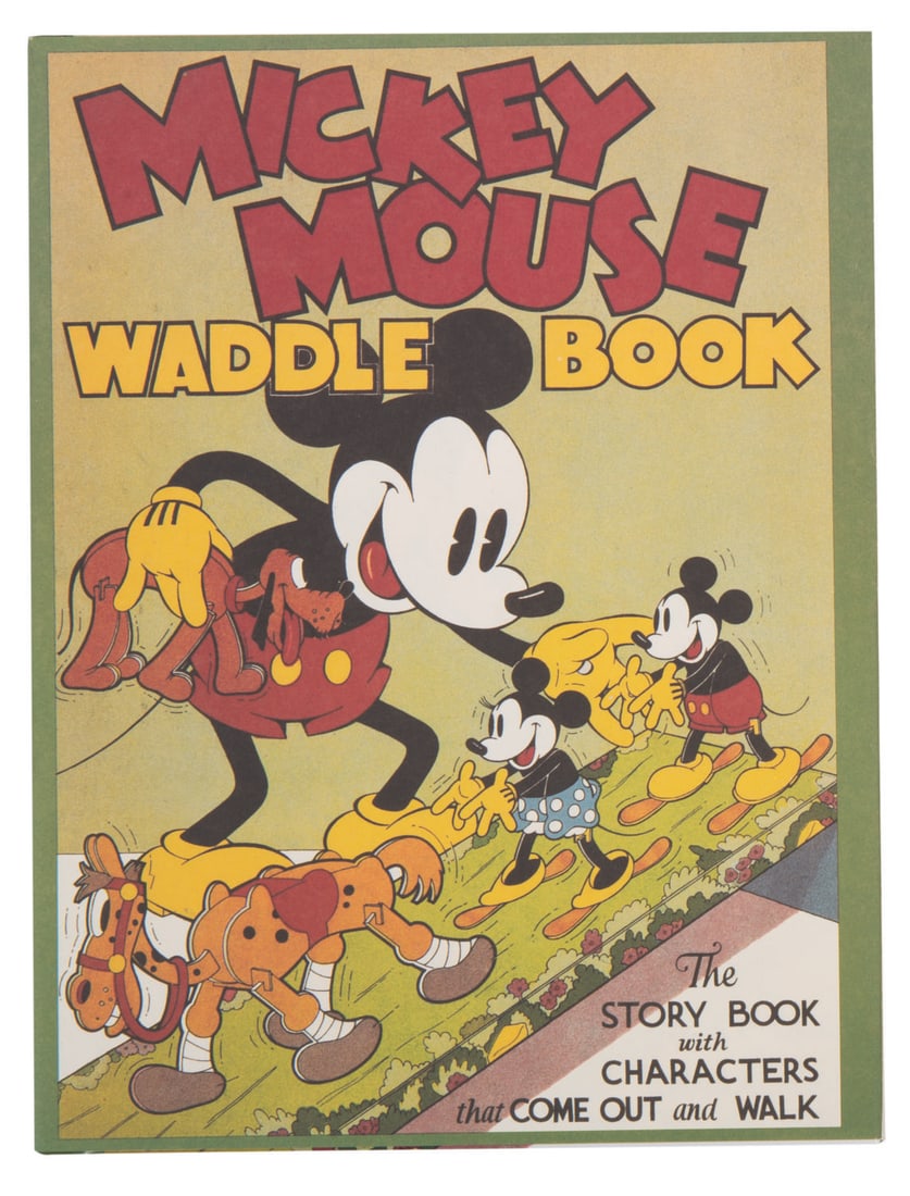A Mickey Mouse Waddle Book Reprint Edition.: (Applewood Books, 1992) A Mickey Mouse Waddle Book, reprinting the extremely rare version published by Blue Ribbon Books in 1934. Measuring 10.5" x 7.75", the book is in fine condition, with