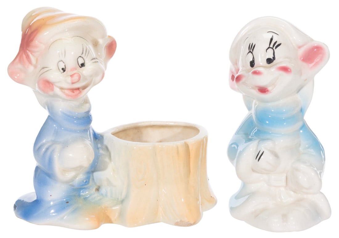 A Pair of "Snow White and the Seven Dwarfs" Dopey Ceramics. (1 of 6)