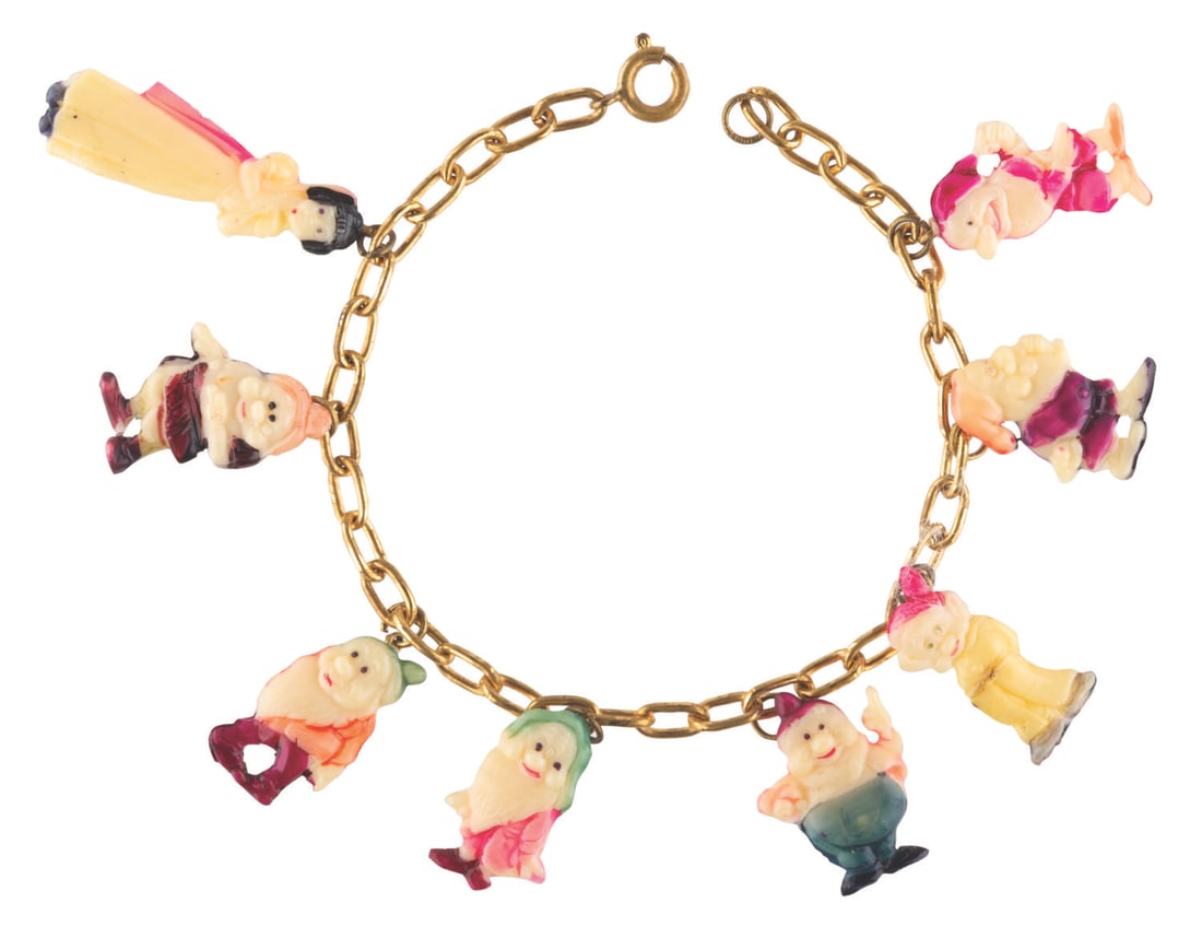 A "Snow White and the Seven Dwarfs" Celluloid Charm Bracelet. (1 of 1)