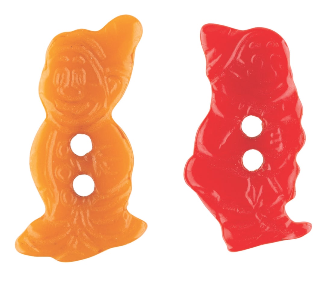 A Pair of "Snow White" Celluloid Dwarf Buttons. (1 of 1)