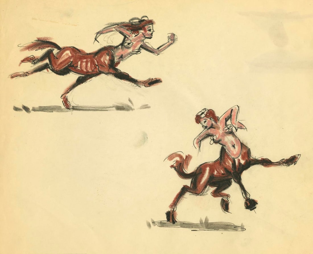 A "Fantasia" Centaurette Concept Drawing. - 2